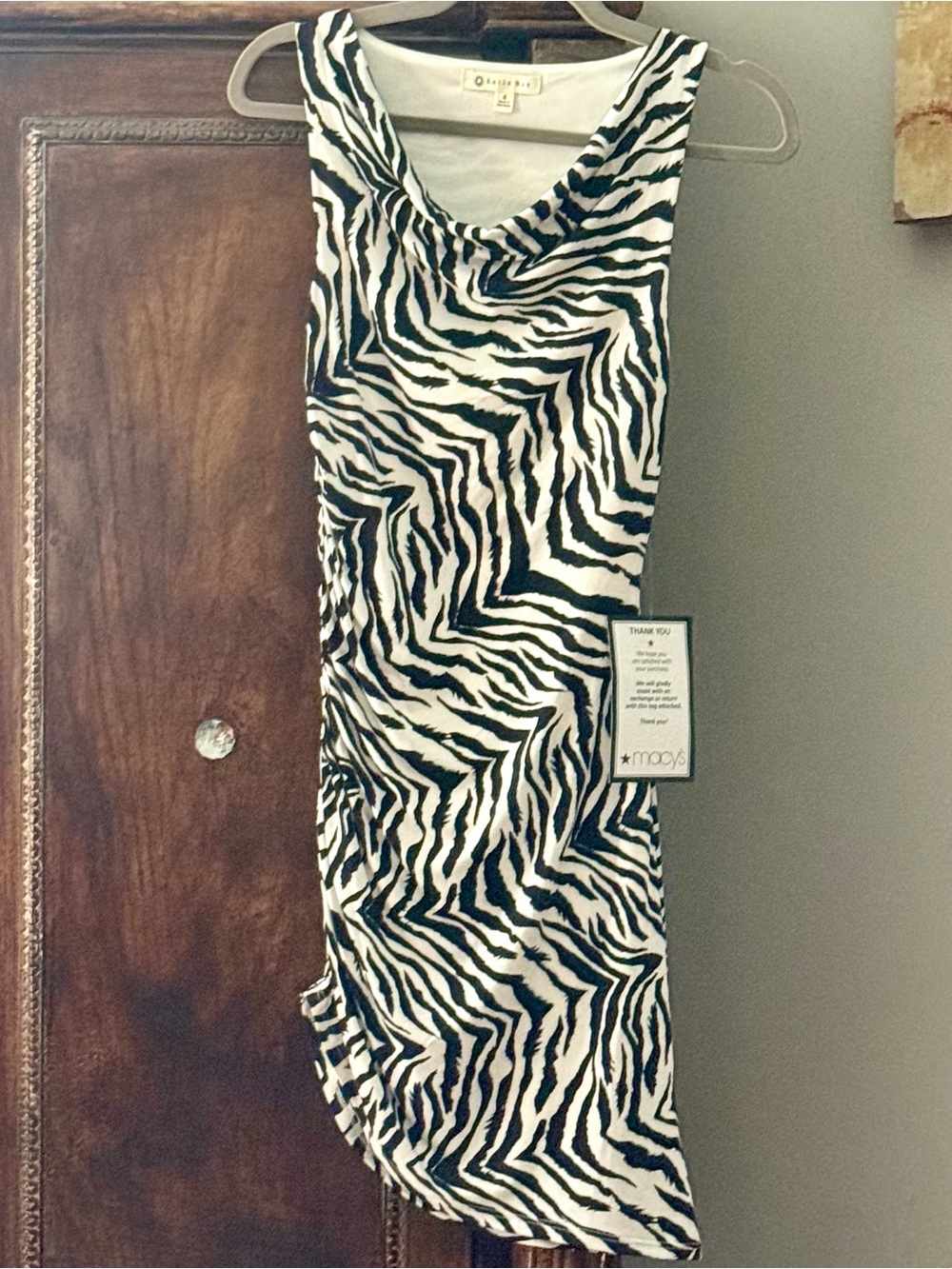 Black & White Zebra Print Sleeveless Dress